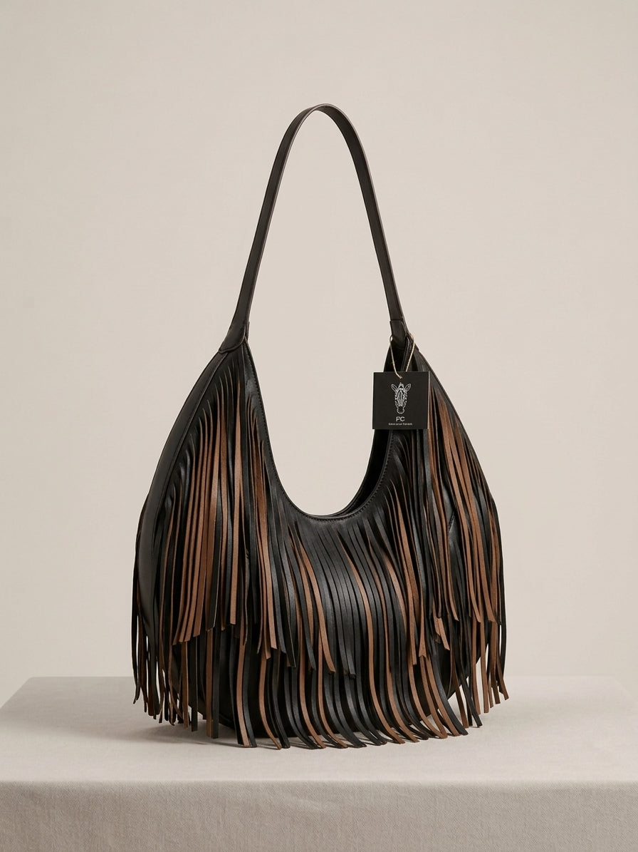 Bolso flecos marrón