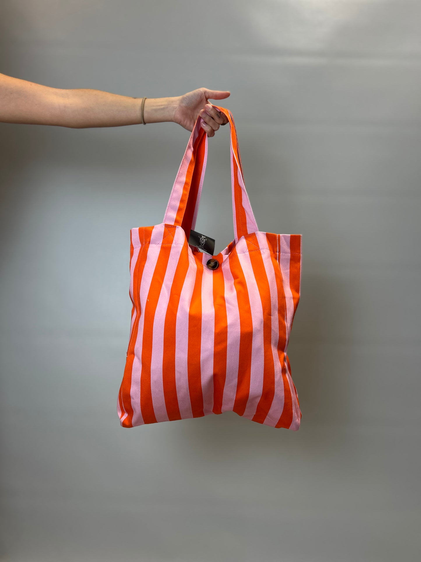 Tote naranja y rosa
