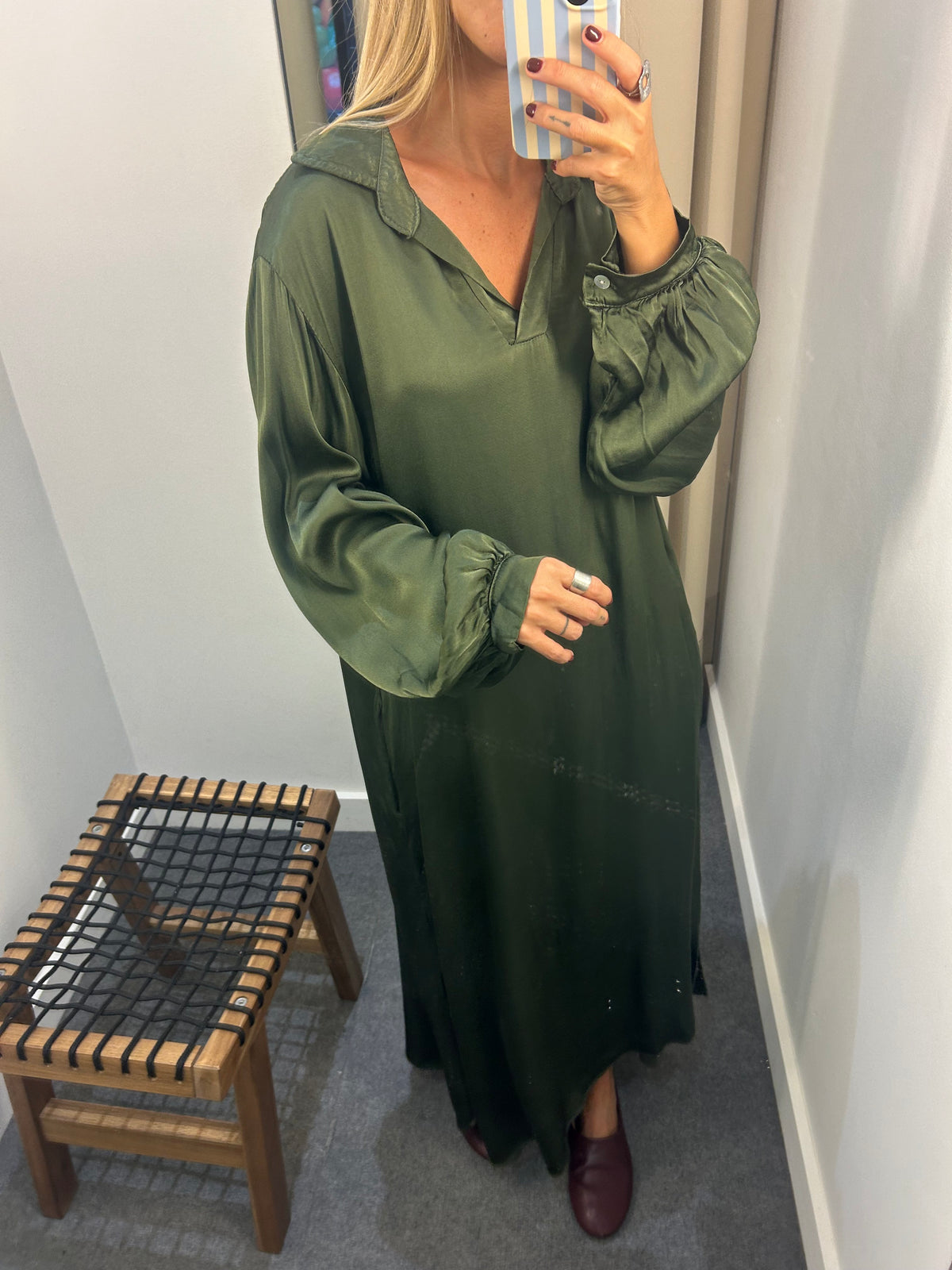 Vestido fluido verde