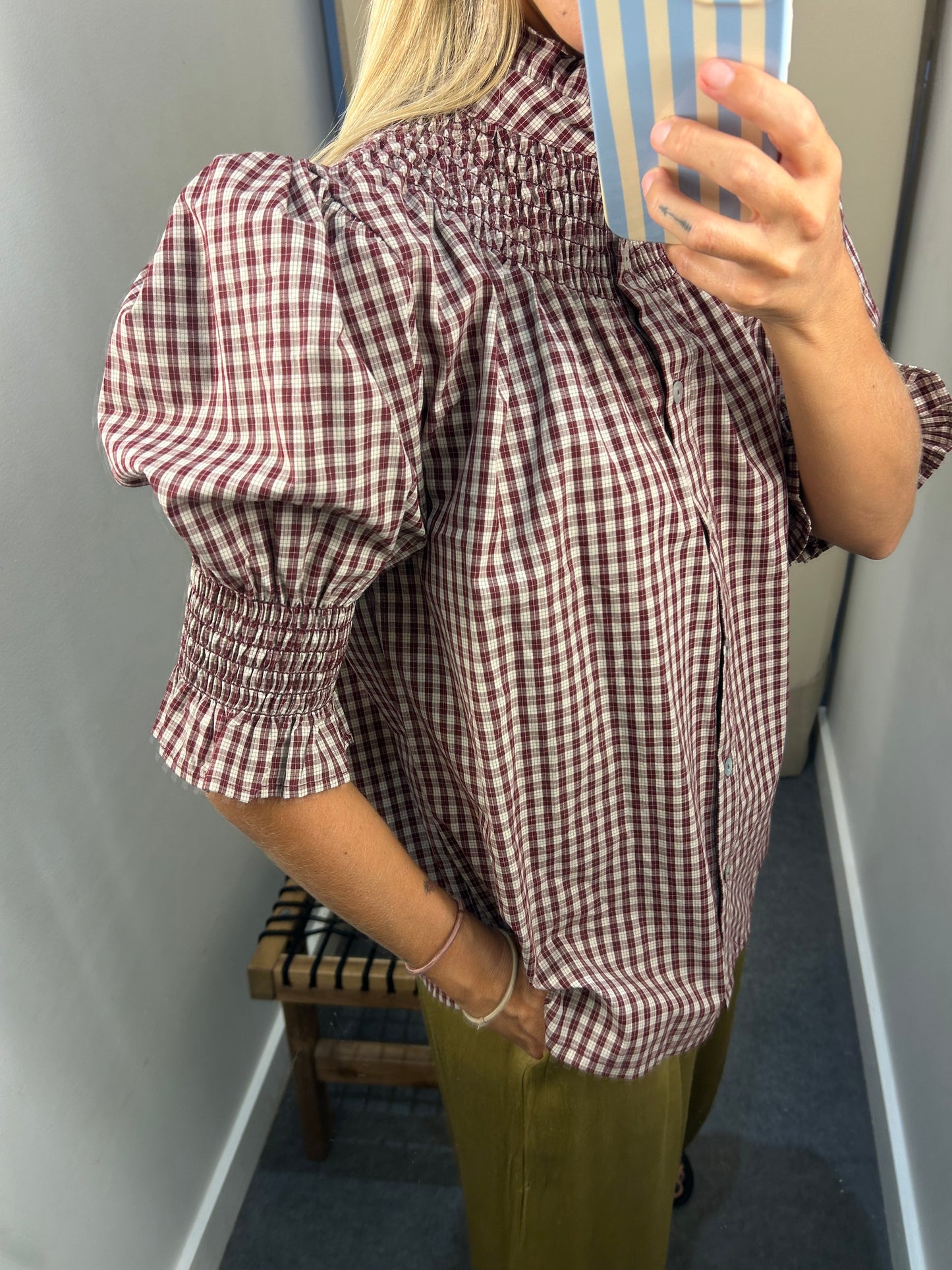 Camisa Cuadro Burdeos