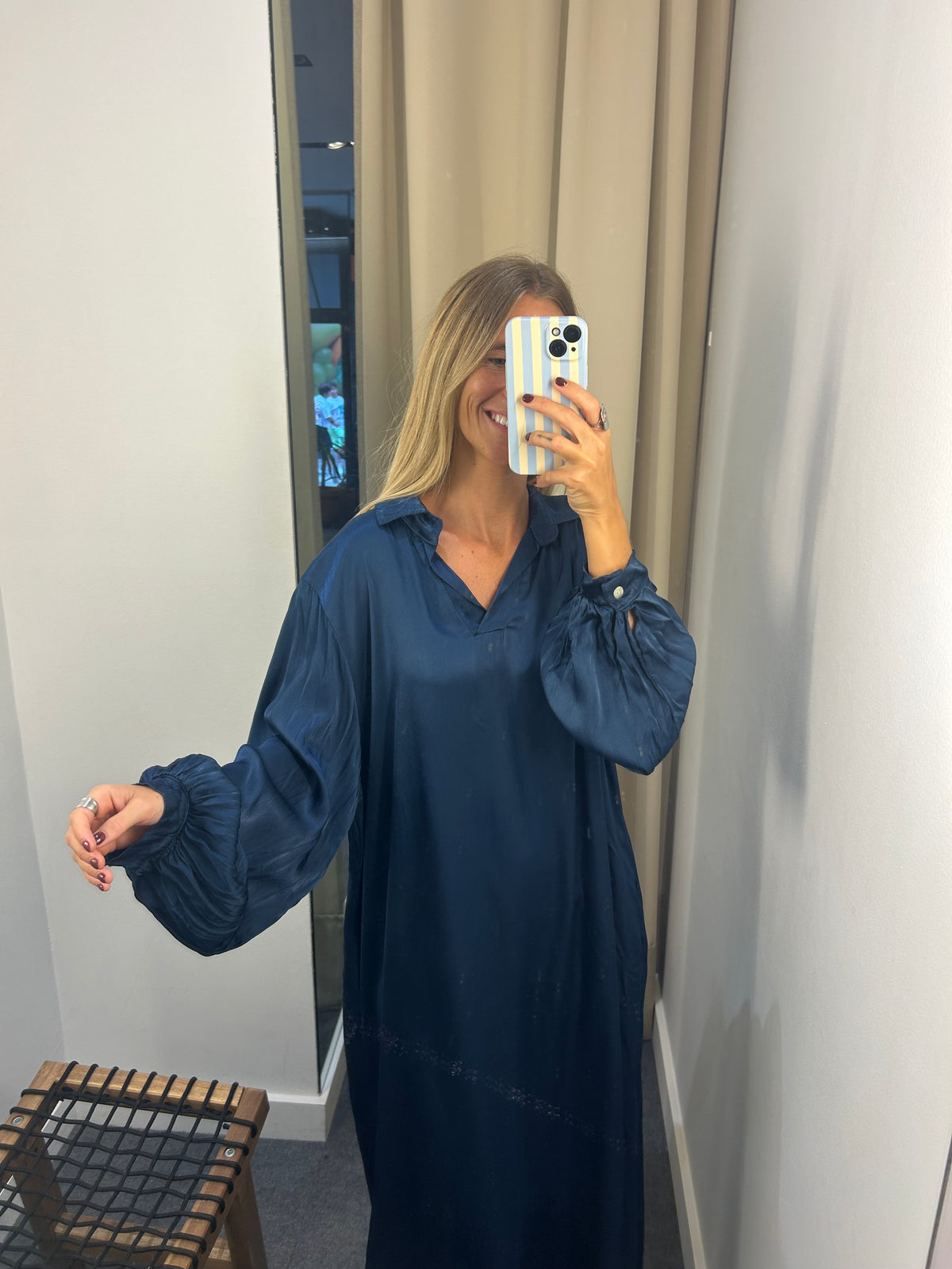Vestido azul petroleo