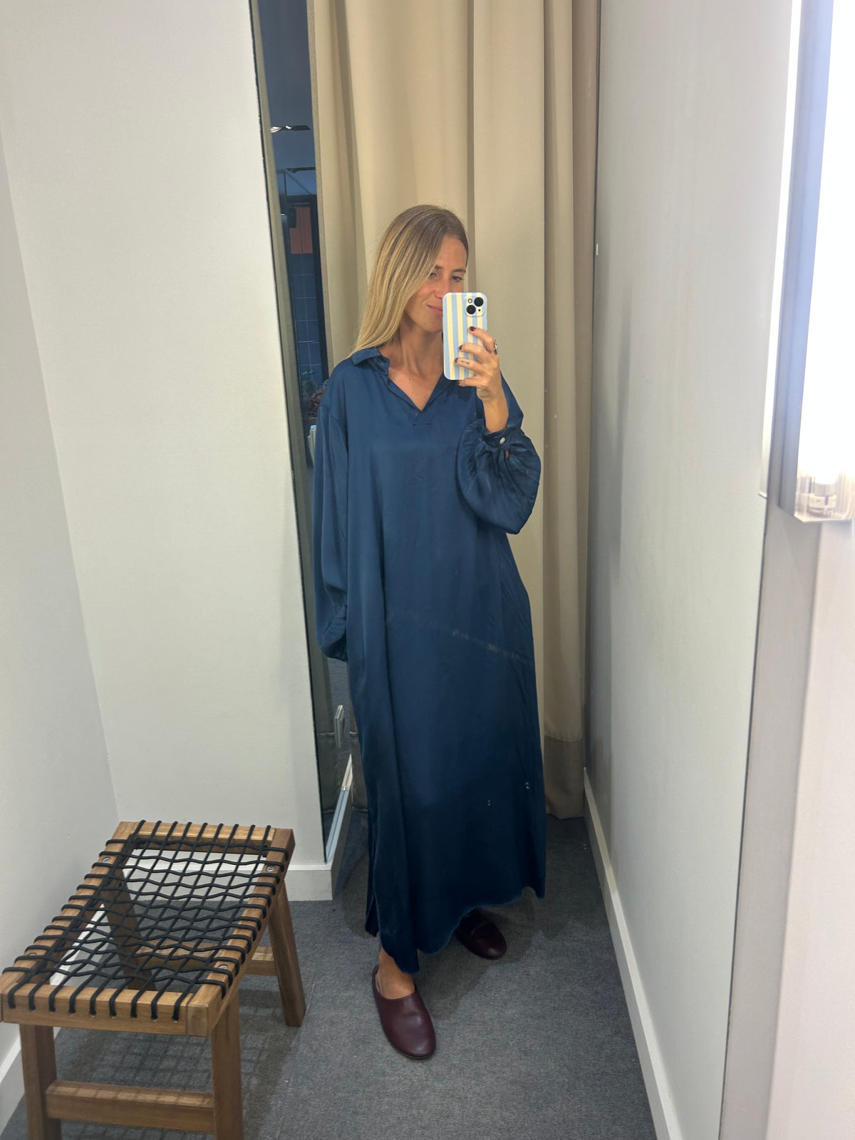 Vestido azul petroleo