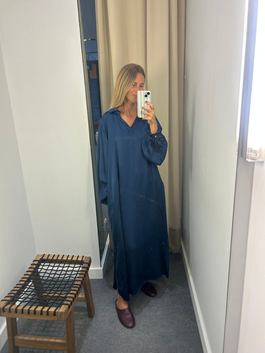 Vestido azul petroleo