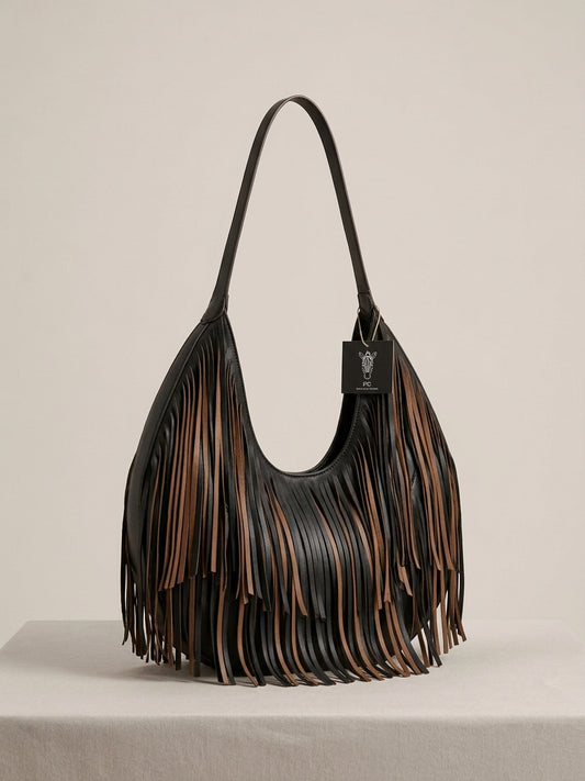 Bolso flecos marrón