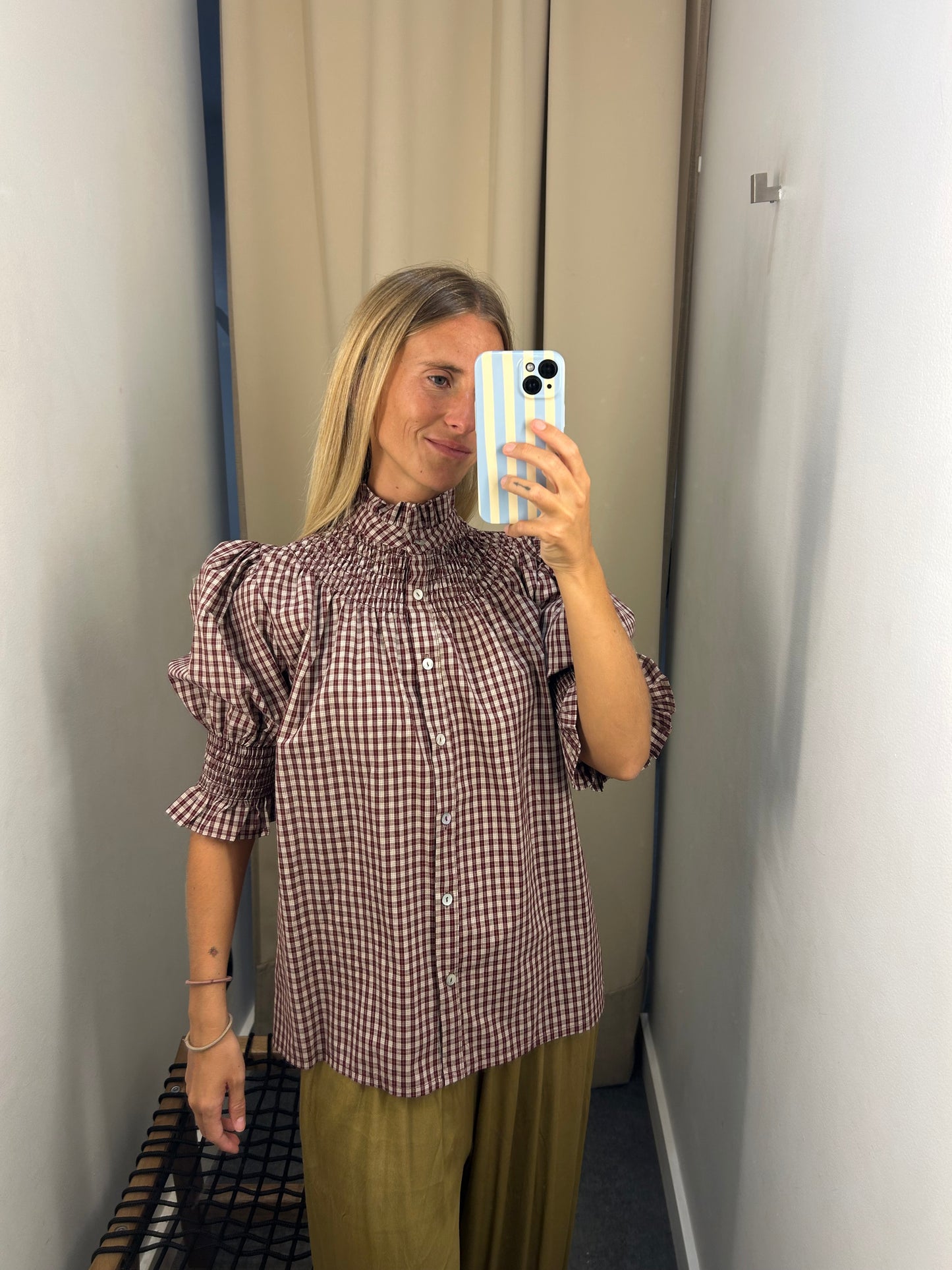 Camisa Cuadro Burdeos