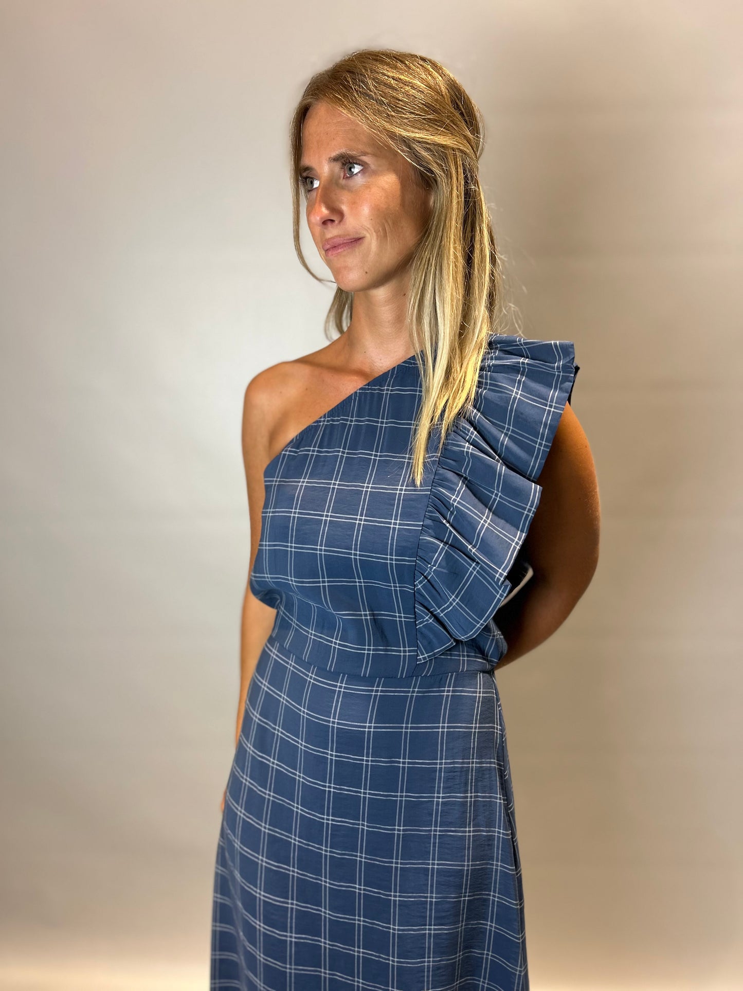 Vestido Cuadro Azul