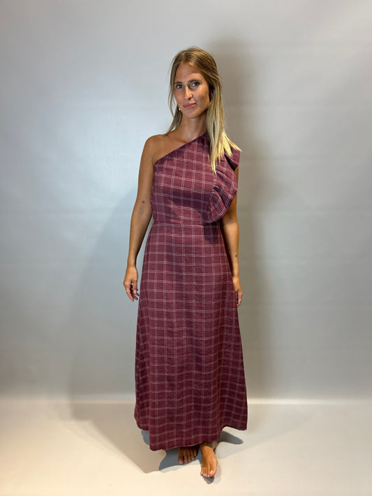 Vestido Cuadro Vino